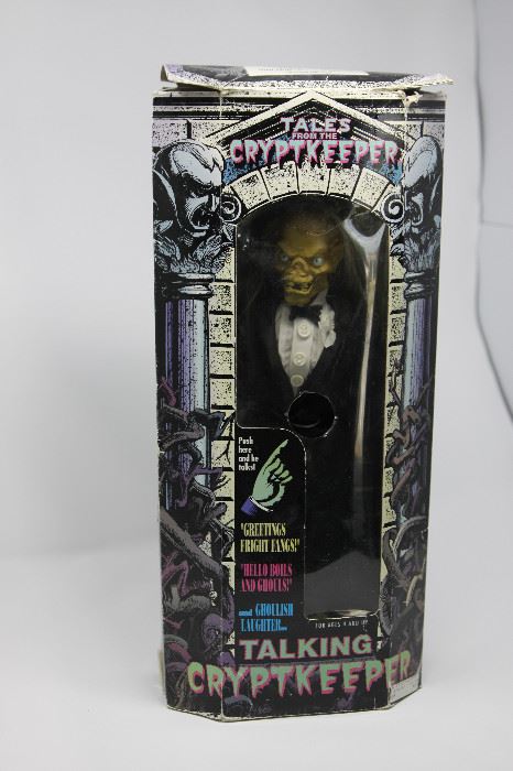 Talking Crypt Keeper. Works, but battery is dead, and I have not opened it to replace it. $60
