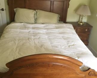 Bed frame  with end stand 125. Queen size mattress 75. Blanket 10. Pick up at 37869 Ronald court cathedral city
