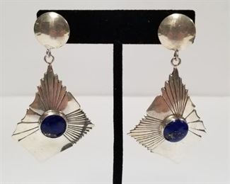 $125.00 Modernist Style Sterling Earrings 17 grams