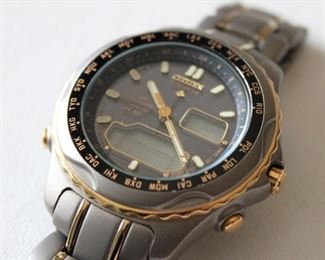 10. $150 - Citizen Eco-Drive Chronograph Titanium Model no. JROXXX/CAL NO C60 - Excellent condition, not running