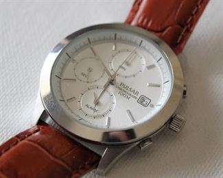 16. $90 - Pulsar Chronograph (Cal. 7T62) w/ Brown Leather band - Excellent condition, not running, w/ manual