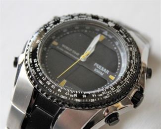 17. SOLD - Pulsar World Time Chronograph NX14-X001 - Excellent condition, not running