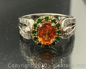 Citrine and Diamond Ring