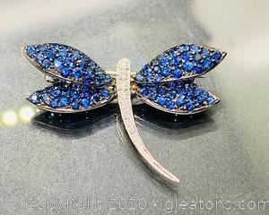Sapphire and Diamond Pin