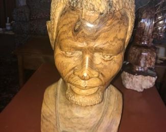 Carved wood Haitian bust  $45 [lmost life size]