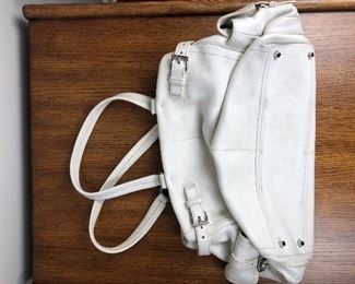 Lot 11: Authentic PRADA white leather bag; 17” wide, 10” tall; $245 (discounts not applicable)