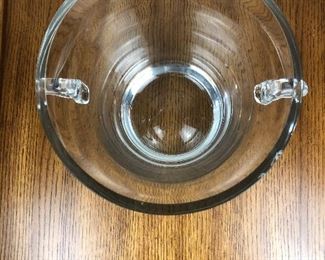 Lot 29: Heavy Glass Ice Bucket (small chip on upper rim); 9” tall; $15