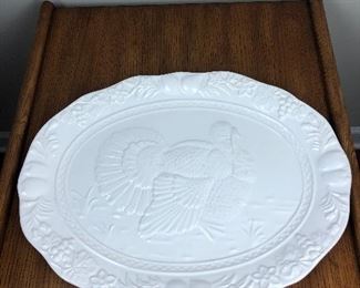 Lot 37: Portugal Ceriart Turkey Platter; 19” long x 14” wide; $6