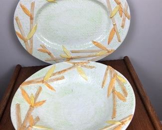 Lot 38: Pair of Mariposa Serving Bowl & Platter; Made in Italy; Platter: 19” x 15”, Bowl: 15” diameter; $25 for both