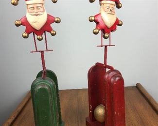 Lot 40: Vintage Christmas Santa Decor; see red Santa photo for condition; 16” tall; $16 for both