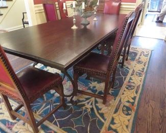 25% 0ff now $745 was $995.00                                          Cast Iron Base Dining Table
Antiques on Old Plank Road
H 31 in. x W 41.5 in. x L 96 in.  Chairs are not for sale