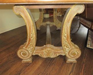 25% 0ff now $670 was  $895 Louis XV Dining Room Chene Elm Table with Goldleaf Accents  Antiques on Old Plank Road
H 29 in. x W 37.5 in. x L 69 in.