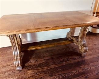 25% 0ff now $670 was  $895 Louis XV Dining Room Chene Elm Table with Goldleaf Accents  Antiques on Old Plank Road
H 29 in. x W 37.5 in. x L 69 in.