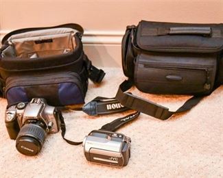 27. Canon camera and JVC camcorder
