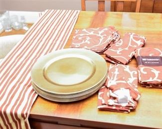 53. Chris Madden Napkin Set Table Runner and Set of Chargers