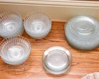56. Tempered Glass, Set of Bowls and Plates