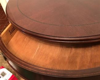 Lane round table with drawer