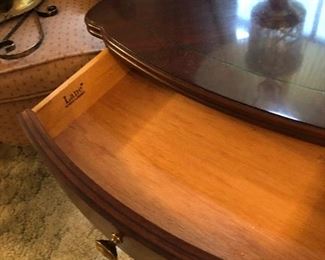 Lane end table with drawer open