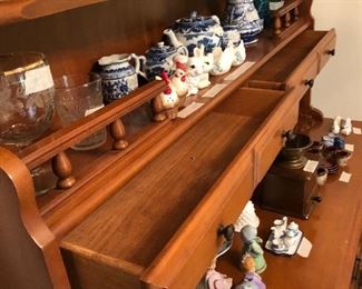 Glass & ceramic collectibles - top of China cabinet