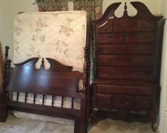 Full bed with mattress & box spring; matching chest