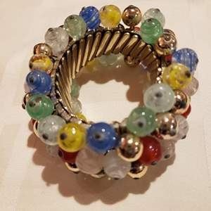 Glass Bead Bracelet on watch type stretch band