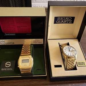 Vintage Seiko & Speidel Men's Watches in box. Need batteries. Being sold as is.