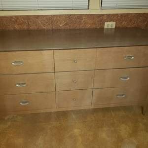9 Drawer Dresser that matches Armoire, highboy dresser, & Chair in other lots.