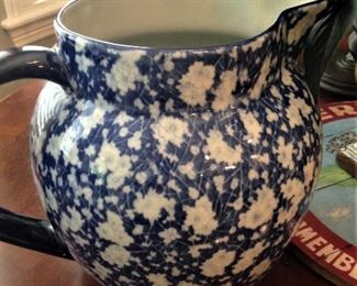 Blue & white pitcher