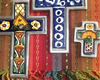 Crosses on a colorful runner