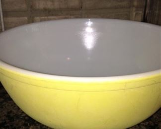 Large vintage yellow mixing bowl