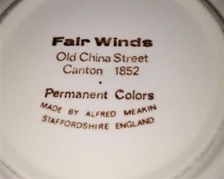 "Fair Winds" china made by Alfred Meakin, Staffordshire, England
