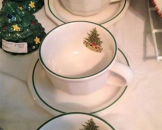 Christmas cups and saucers by Pfaltzgraff