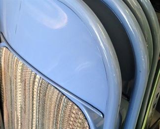 4 blue matching folding chairs