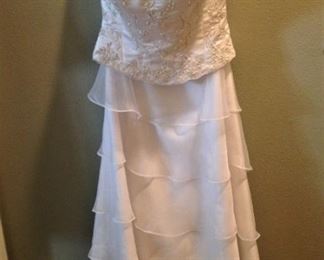 White evening wear with beaded top