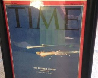 Framed TIME magazine cover of the Space Shuttle Columbia explosion  (Feb. 2003)---picture take in Tyler by Tylerite Dr. Scott Liberman