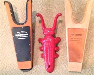 Baskins boot jack; red boot jack; "Boot Country" boot jack from Hendersonville, TN