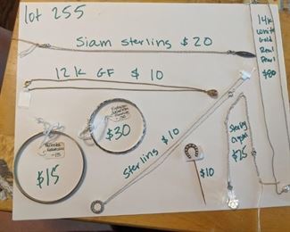 12k gold fill, Sterling, white gold