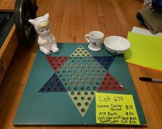 Vintage wood  Chinese Checker board