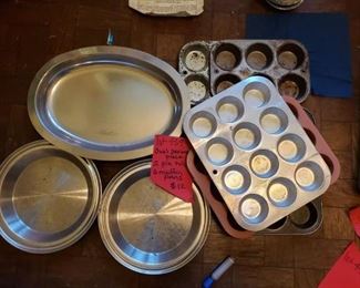 Lot of pans and serving platter