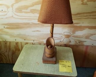 Bamboo lamp with vintage shade
(Top of shade cord needs to he reattached)