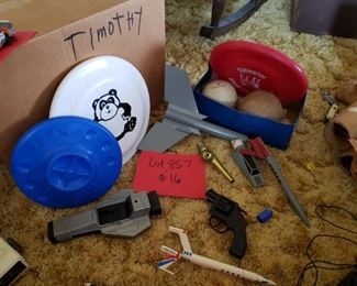 Cap gun
Frisbees 
Rockets 