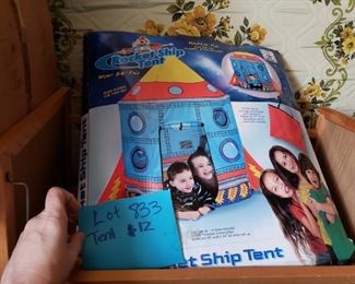 Rocket ship tent $12