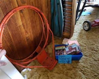 Basketball goals $8 ea.
Vintage sports card set, explaining many sports-$10 set 