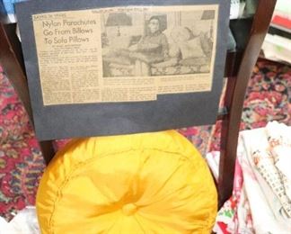 This is a pillow made out of a WWII parachute.  Comes with the story.  $100