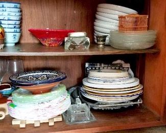 Assorted Bowls & Plates, Crock, $2 ea