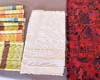 Assorted Linens, Placemats, $2 ea & Table Runner, $10