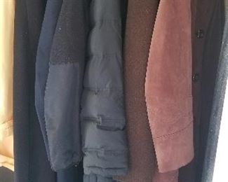 Designer Outerware
Calvin Klein, Women's Jackets, Michael Kors Coats, $35 Raincoat, $55, Bill Blass Men’s Suede Coat from Spain,  size 42, $65