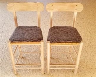 2 Wood Kitchen Stools w/Backs, $35 ea