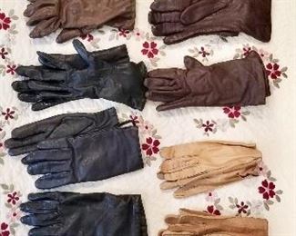 Assortment of Women's Leather Gloves, some fabric, $5-25 ea