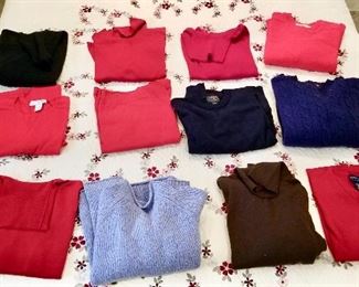 Wool & Cashmere Sweaters, size M, $10-25 ea